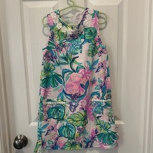 Lilly Pulitzer Vibrant Floral Dress with White Accents